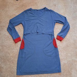 Maternity Nursing Blue Dress